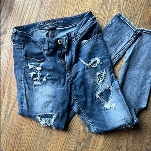 Ripped Blue Jeans for Women